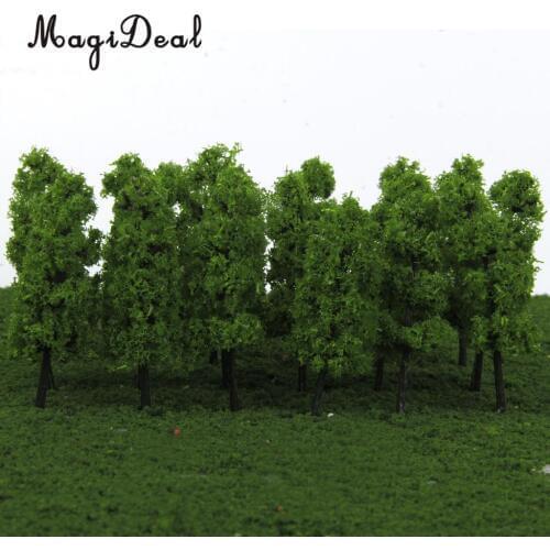 MagiDeal 20Pcs/Lot 1/200 Scale Pagoda Trees Model Train Railroad Railway Street Scenery for House Garden Park Landscape Layout