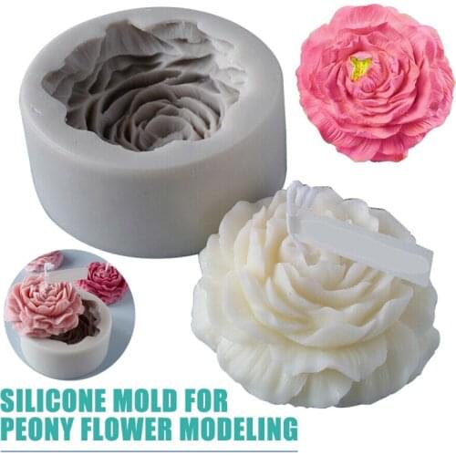 Durable 3D Silicone Mould Flower Large Peony Epoxy Resin Mold Aromatherapy Candle Soap Wax Mold Home Making Tool DIY Craft
