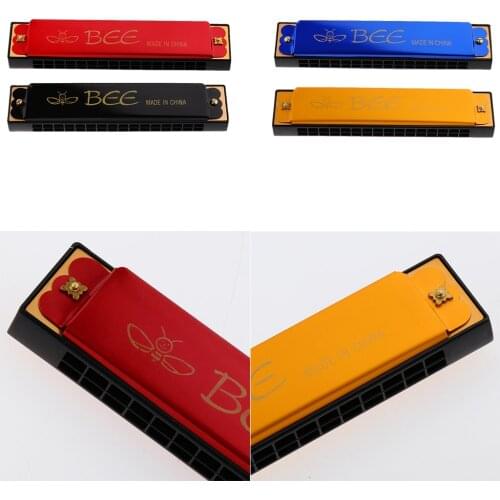 Professional 16 Holes C Key Polyphonic Tremolo Folk Harmonica Mouth Organ Decoration