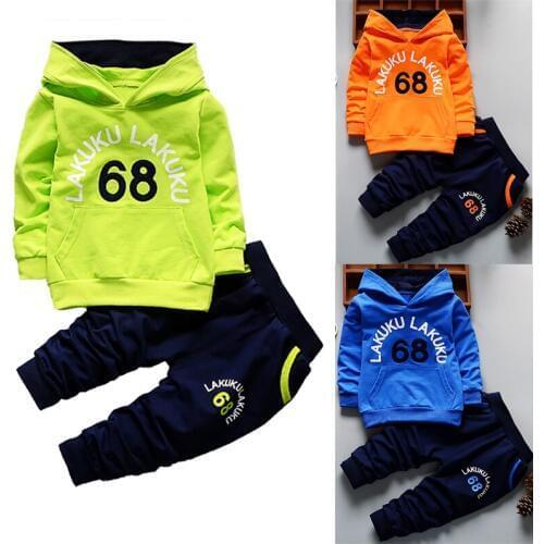 Hooded Pullover Sweater Boys Clothes Children Outfit Tops+Pants Suit 2PCs Fashion Print Casual Sportsuits Kids Clothes Sets