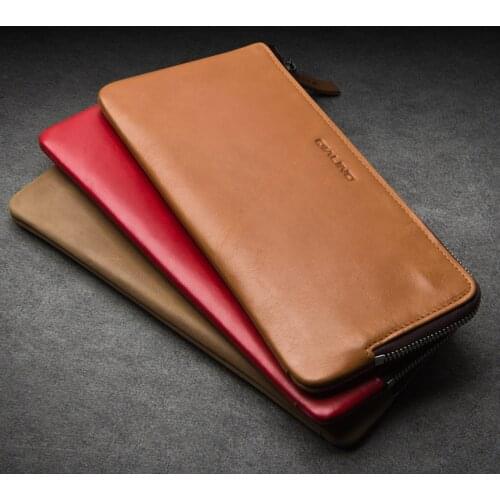 QIALINO 2017 New Wallet Cover for Huawei Ascend Mate 8 Handmade Genuine Leather Case for Huawei Ascend Mate 7 slots for cards