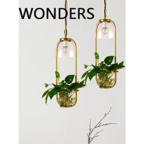 Nordic Living Green Plant Pendant Light Suspension Luminaire Goldfish Glass Dining Room Restaurant Suspendu De Techo Colgante