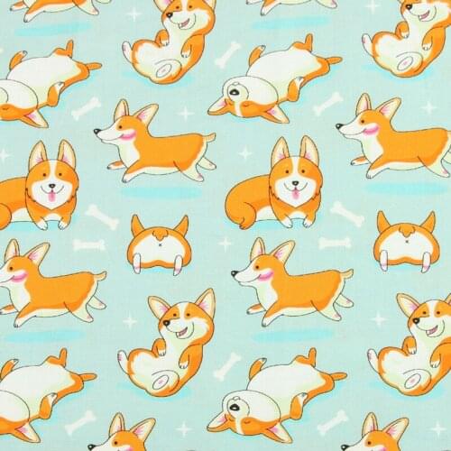Dog Polyester Cotton Stretch Satin Material Patchwork Sewing Fabrics Quilt Needlework DIY Cloth