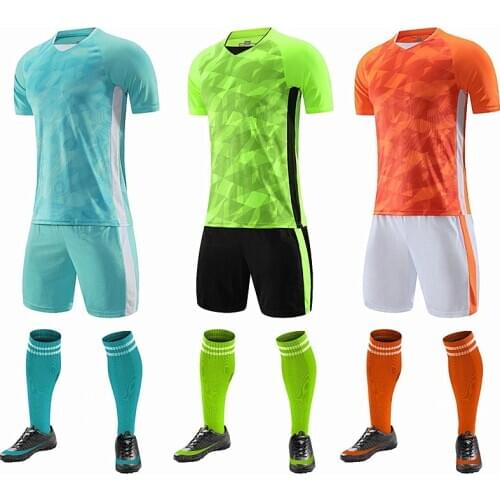 Men Sports Shirts+Shorts Running Suits Children Football jersey gym Jogging fitness workout sportswear sport clothes tracksuit