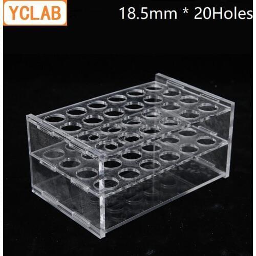 YCLAB 18.5mm * 20Holes Test Tube Rack Acrylic Organic Glass PMMA Polymethyl Methacrylate Labware