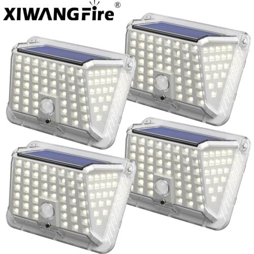 Solar Outdoor Motion Sensor Lights 2500Lm Wide Angle Solar LAMP 3 Modes Smart Brightness Control with IP65 Waterproof 1/2/4 Pack