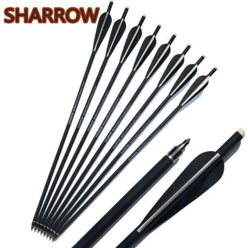 12/24Pcs 20" 22" Archery Crossbow Carbon Arrows Bolts Target Hunting Tips Broadhead 4" Vanes For Outdoor Shooting Accessories