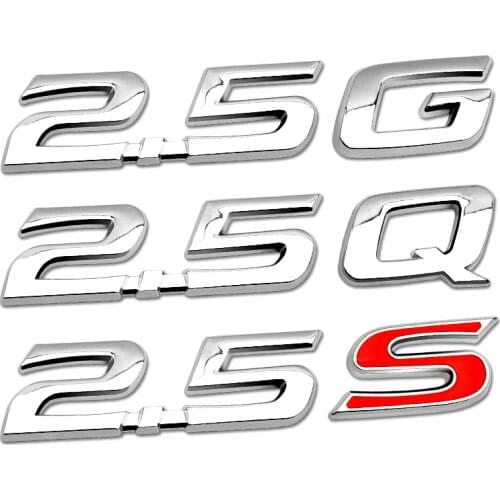 2.4S 2.4G 2.5Q/G Displacement Logo 3D Metal Car Rear Truck Emblem Auto Badge Decal For Toyota YARIS CAMERY REIZ Car Accessories
