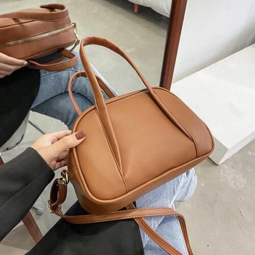 2021 Brand Crossbody Bags for Women Leather Messenger Bags Vintage Shoulder Bag Female Handbags Sac A Main Solid Color Tote New