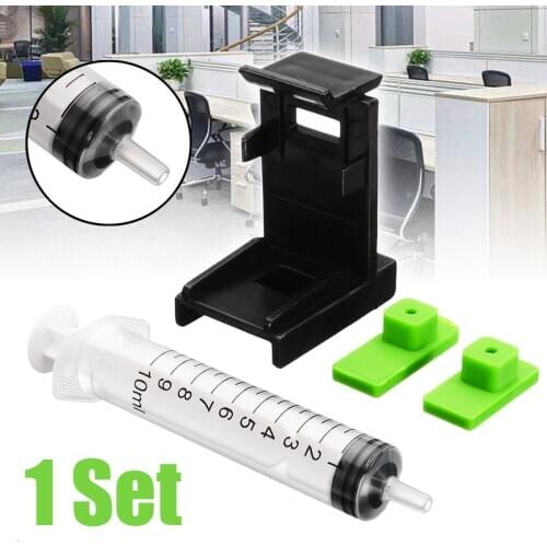 3 in1 Ink Refill Cartridge Clamp Absorption Clip Pumping Rubber Pads 10ml Syringe Tool Kit Ink Cartridge For HP 60/61 802