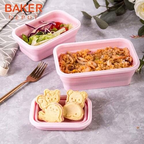 350ml Silicone Food Storage Container with Lids Stackable Space Saving Microwaveable Safe 1200ml Collapsible Leftover Lunch Box