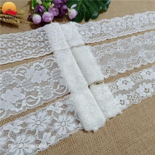 5.5-8cm S1384 white elastic lace is used for ladies' vests, underwear and dresses