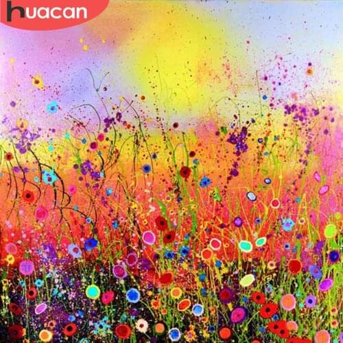 HUACAN Diamond Painting Flower Landscape Mosaic Embroidery Color Cross Stitch Rhinestones Picture Handcraft