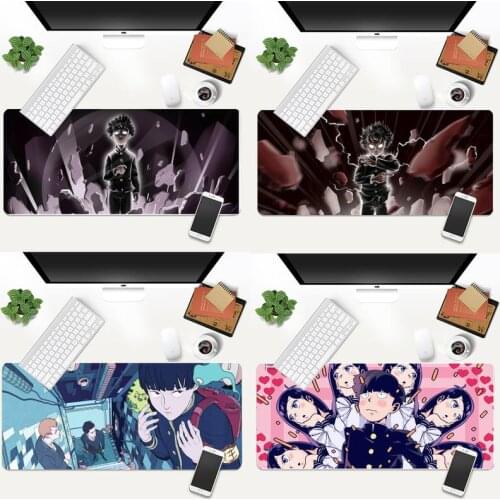 Anime Mob Psycho 100 Locking Edge Mouse Pad Game Animation XL Large Gamer Keyboard PC Desk Mat Takuo Tablet Mousepads