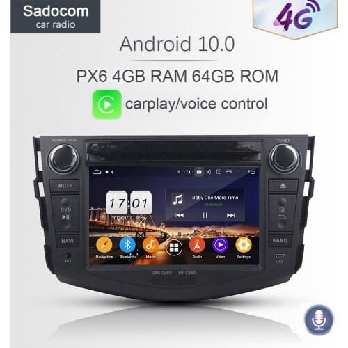 PX6 DSP TDA7851 Android 10.0 4GB RAM Octa Core Car DVD Player car radio 4G RDS RADIO GPS Glonass Map For Toyota RAV4 2006 - 2012