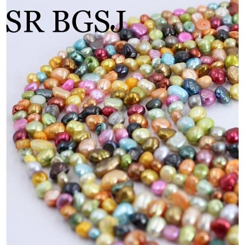 Free Shipping 4-5mm Wholesale Mixed Baroque Potato Natural Freshwater Pearl Beads 14"