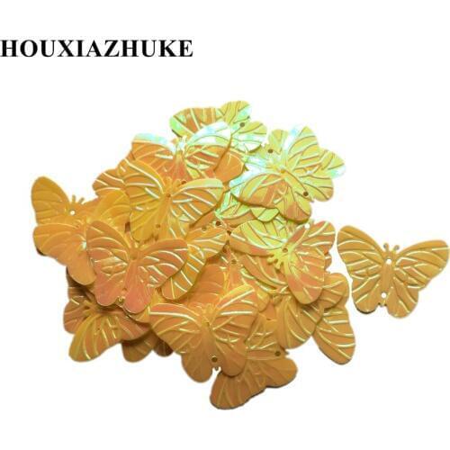 23*30 mm butterfly shaped glitter white or cream yellow spangle sequins 560 pcs per lot for stagecraft