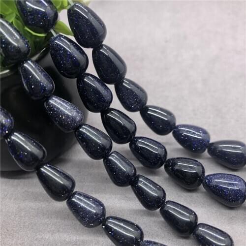 Blue Sand Stone Drop Beads Natural Loose Stone Diy for Necklace Bracelet