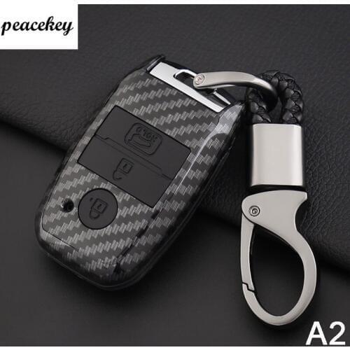Carbon fiber Car Key Cover Case For Kia Rio 3 K2 Ceed Cerato K3 Sportage 4 Picanto K5 Optima Sorento Forte Stinger Key Ring