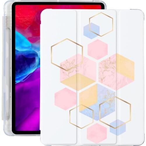 Marble Line Art ipad Cover For Air 4 Case iPad Pro 2020 10.5 Silicone Pencil Holder 10.2 inch 8th Generation 7th 12.9 inch Pro