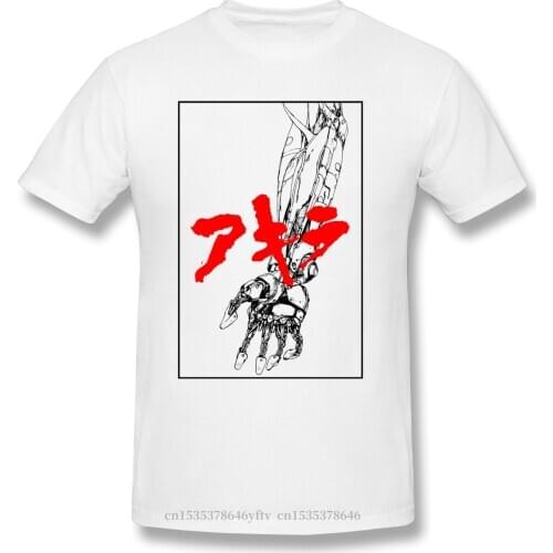 Arm Black TShirt Akira Biker Gang Shotaro Kaneda Takashi Animated Film Homme T-Shirt Tees Pure Cotton Oversized Short Sleeve