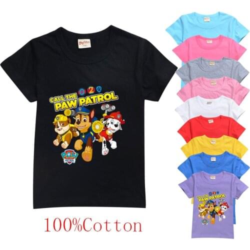 PAW PATROL Kids New Game Print Clothes Teen Funny Cotton Boys T Shirts Children Short Sleeve Clothing Homme Tees Tops