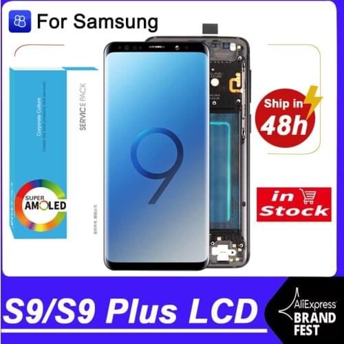 100% Tested with Burn Shadow AMOLED Display with Frame For Samsung Galaxy S9 S9 Plus LCD Touch Screen Digitizer Repair Parts