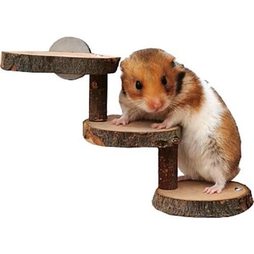 Hamster Toy Wooden Bridge Safe Wooden Bridge Ladder Mini Pet Climbing Stair Hamster Toy Wooden Bridge Cage Toys Hamster Supplies