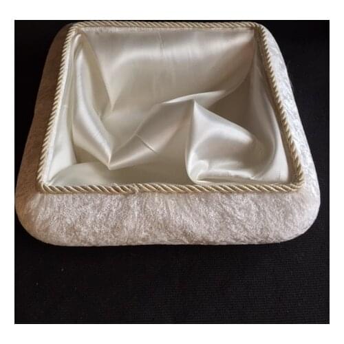 Kare Türk Osmanlı Düğün Nişan Sandık Kutusu Kadife Kaplı Havluluk Çeyizlik Evlilik Romantik Aksesuar 30x30 cm