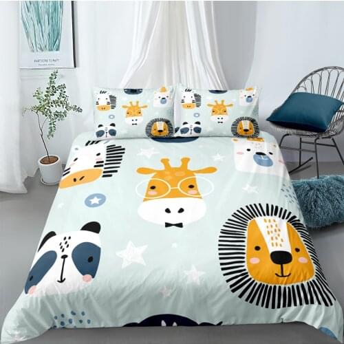 3D Cartoon Printed Bedding Set High Quality Lovely Pattern Home Duvet Cover For Children Kids Twin Queen King Size Bedclothes