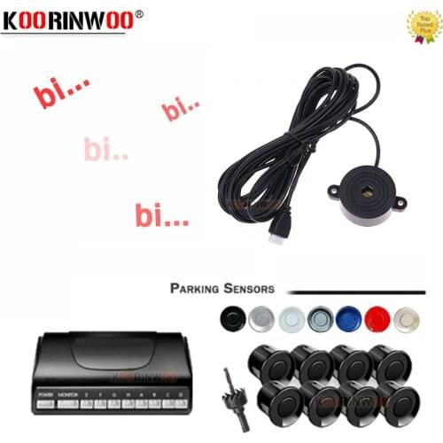 Koorinwoo Car Parktronic Speaker Parking Sensor 8 Reverse Radar Alarm Alert 12 Indicator blind Probe Parking System Car-detector