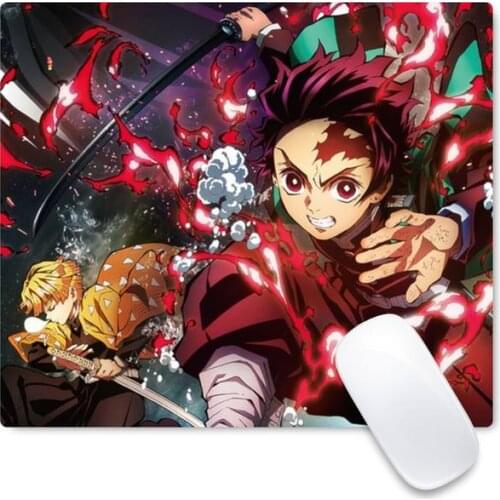 Demon Slayer anime Gaming Player desk laptop Rubber Mouse Mat Non slip Cushion Square Thickness 2mm
