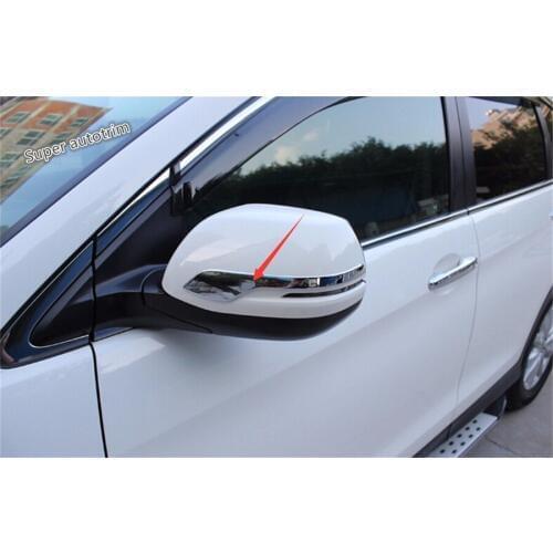 Lapetus Door Mirror Protect Strip Decor Streamer Cover Trim 2 Piece / Set Fit For Honda CRV CR-V 2017 2018 2019 ABS