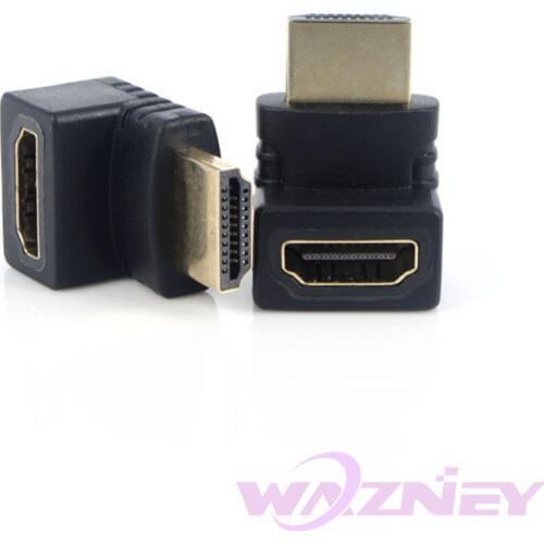 Hot sale 90 or 270 Degree Right Angle Gold plated HDMI Adapter A type Male to Female for 1080p 3D TV HDTV 300pcs/lot