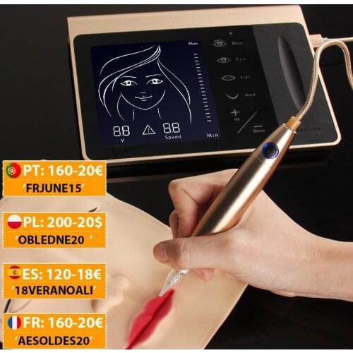Charme Princesse Permanent Makeup Machine Pen Kit Made-In-Germany Eyebrow Lip Eyeline machine with Power Supply Needle Cartridge
