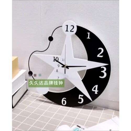 Cartoon creative wall clock watch fashion simple wooden clock childrens room decoration electronic quartz clock hot sale