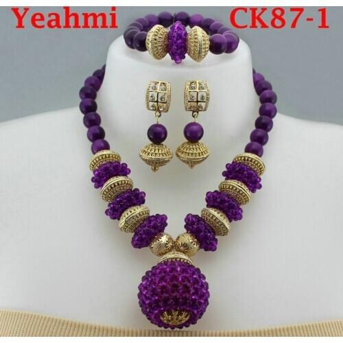 Fine Jewelry Sets For Women Gold Color Balls African Set Jewelry Nigerian Wedding Beads Sets Free Shipping 2020 Fashion CK87
