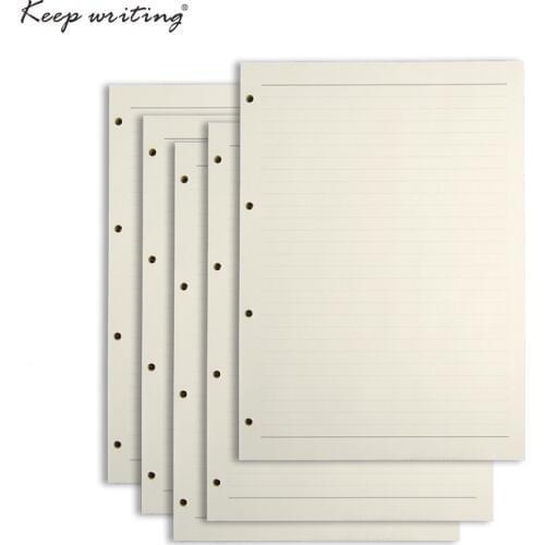 5 x 36 sheets A4 Filler Paper with 4 holes Organizer inner papers Lined Plain pages 100 gsm papers 36 sheets per pack , 5-packs