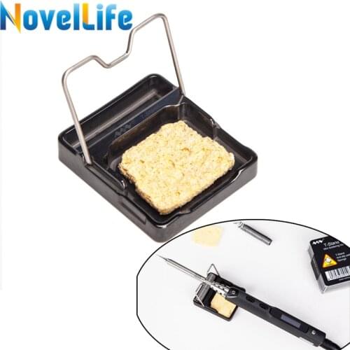 Original Mini Soldering Iron Stand Small Welding Station Gun Holder Support Ceramic Base WithSponge Cleaner for TS100 TS80P SH72