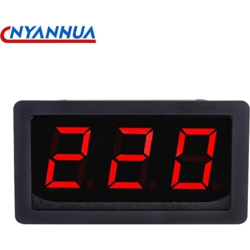 Three Digital LED AC Voltage Measuring Instrument Meter AC85-500V Voltmeter With Back Cover Embedded Installation