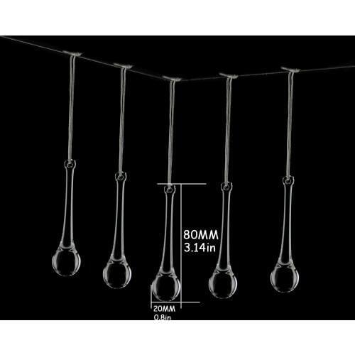 Clear 14pcs/lot 20x80mm Crystal Chandelier Pendants Glass Prism Tear Drop Crystal Chandelier Parts