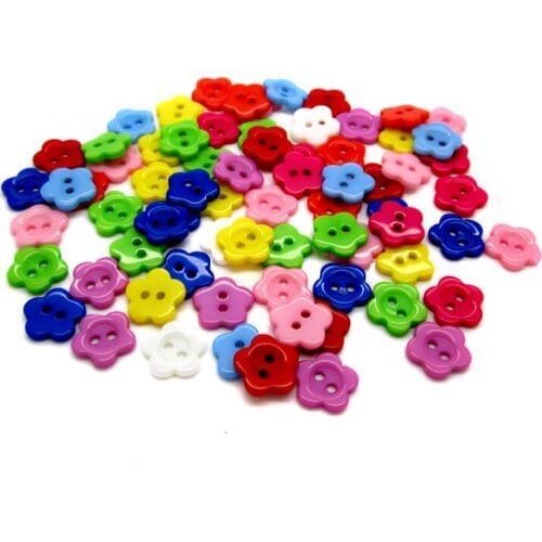 200/100Pcs Mixed 2-Holes Resin Sewing Buttons For Cloth Needlework Flatback Scrapbooking Crafts Decorative Diy Accessories