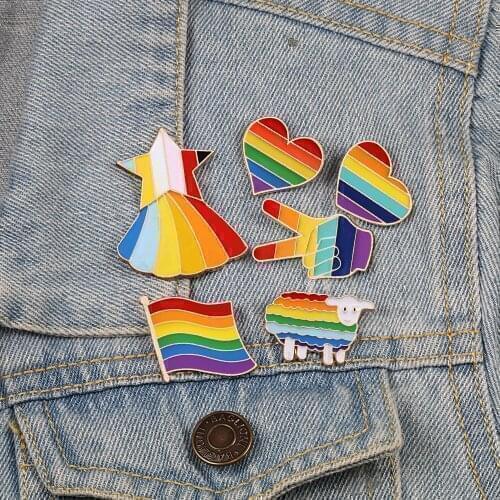 Love Rainbow Pins Heart Star Palette Enamel Pin Gay Pride Rainbow Brooches Badge Lapel Pin Clothes Bag Jewelry Couple Awareness
