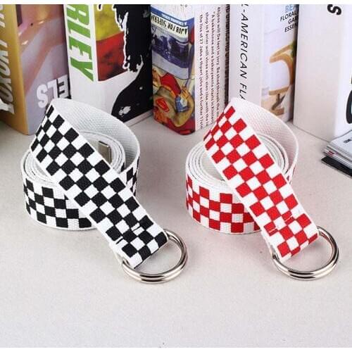 Fashion Canvas Belts for Women Waistband 130cm large plaid Belts Waist Adjustable Outdoor Belt Nylon Style Belts Unisex