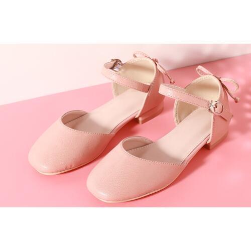 2020 New Childrens Girls Baotou Shoes Childrens Princess Sandals Fashion Bowknot Female Childrens High Heels Party Wedding