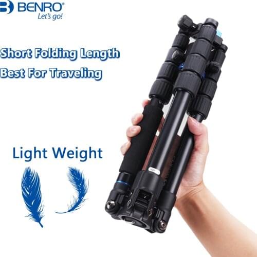 Benro IF19 Tripod Aluminium Portable Travel Reflexed Camera Stand Monopod For DSLR 5 Section Carrying Bag Max Loading 8kg