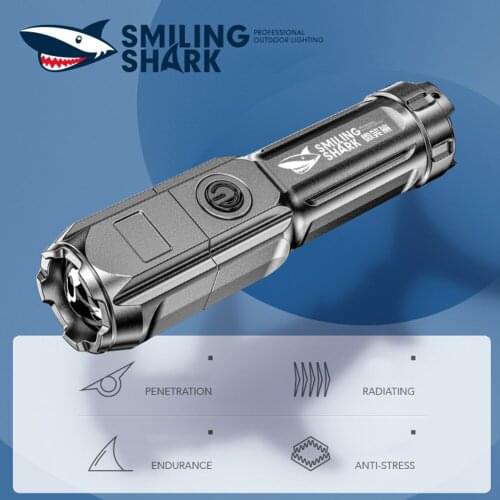 LED Flashlight 3 Lighting Mode 1200mAh USB Rechargeable Battery Portable Torch for Outdoor Night Lighting Hiking Fishing Camping