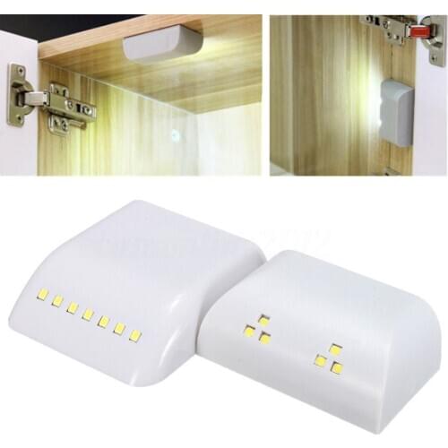 LED Sensor Night Light Inner Hinge Cabinet Wardrobe Drawer Battery Powered Lamp