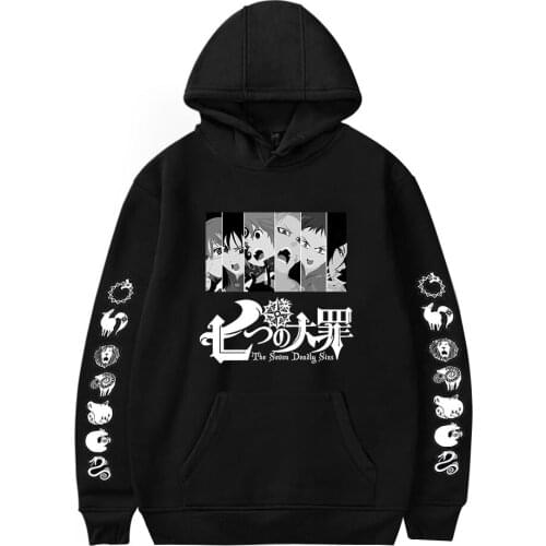 Anime The Seven Deadly Sins Hoodies Men Boys Casual Sweatshirts Women Autumn Print Comic Hoodie Casual Children Pullover Hooded