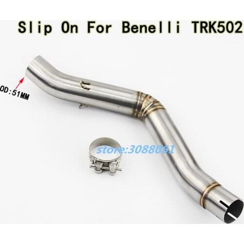 TRK502 Slip On Motorcycle Modified Exhaust Muffler Stainless Middle Link Pipe Manifold For Benelli TRK 502 Escape Connector